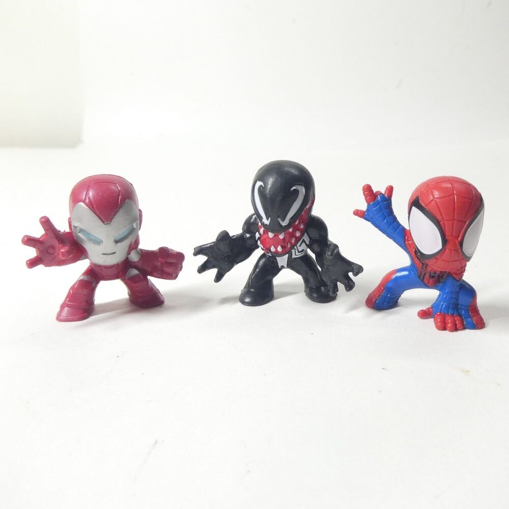 Marvel Stunt Squad Mini Figures 1.5" Spider-Man Iron Man Venom